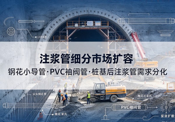 宾川注浆管细分市场扩容，隧道钢花小导管、PVC 袖阀管、桩基后注浆管需求分化